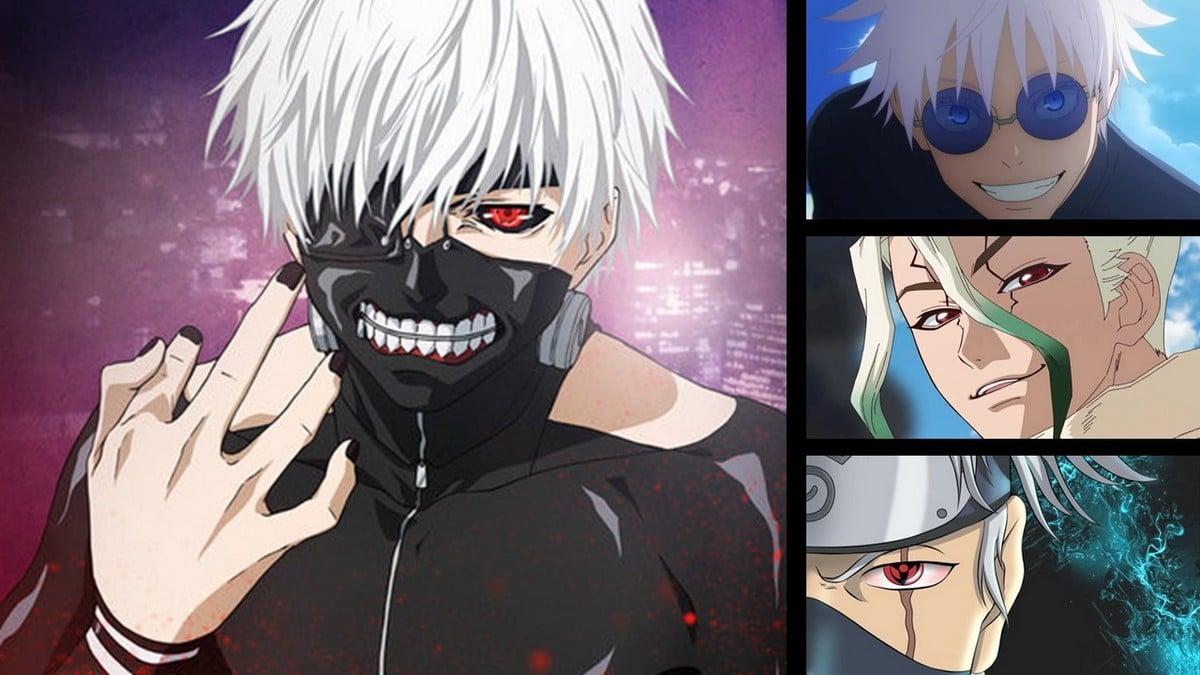 white hair anime characters male